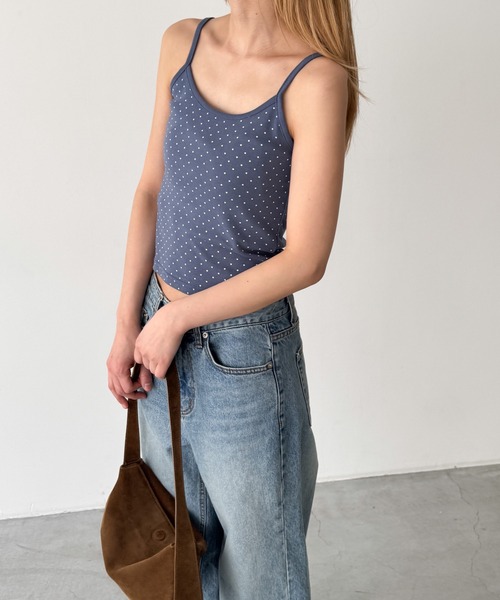 CANAL JEAN(キャナルジーン)の「HARING ドットキャミ(キャミソール・レディース・ブラック/ブルー/グレー・ONE SIZE)」の15枚目の写真
