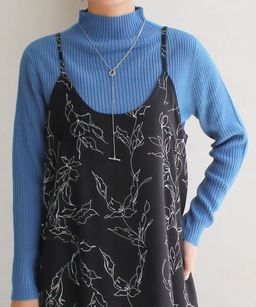 NYLAUS（ナイラス）の「【SG】ハイネック リブニットプルオーバー インナー（ニット/セーター・レディース・イエロー/ベージュ/オフホワイト/ブルー/ブラック・L）」の4枚目の写真