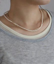 ISOOK（アイスー）の「【ISOOK / アイスー】レイヤードパールチョーカーネックレス / オケージョン アクセサリー お呼ばれ 結婚式 二次会 入学式 卒業式 お食事会 シルバー ゴールド シンプル（ネックレス）」