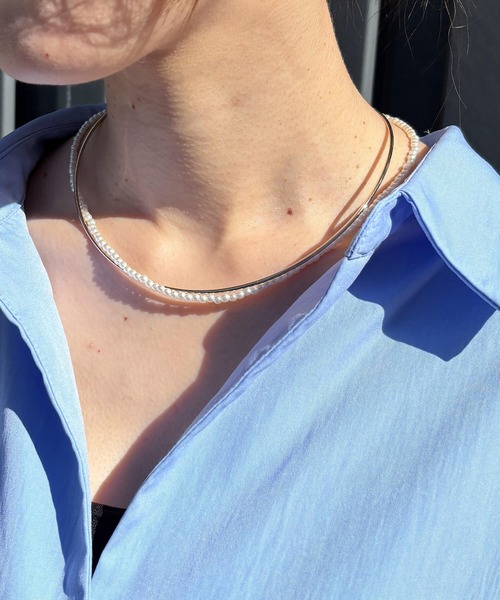 ISOOK(アイスー)の「【ISOOK / アイスー】レイヤードパールチョーカーネックレス / オケージョン アクセサリー お呼ばれ 結婚式 二次会 入学式 卒業式 お食事会 シルバー ゴールド シンプル(ネックレス・レディース・ゴールド/シルバー・FREE)」の3枚目の写真