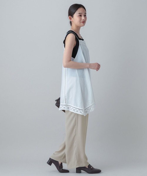 GLOBAL WORK（グローバルワーク）の「MATINEE LINE/ギャザーイージーパンツ/656157（その他パンツ・レディース・ベージュ/スミクロ/ネイビー系・LARGE/MEDIUM）」の12枚目の写真