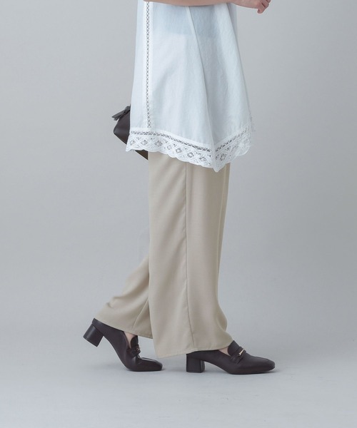 GLOBAL WORK（グローバルワーク）の「MATINEE LINE/ギャザーイージーパンツ/656157（その他パンツ・レディース・ベージュ/スミクロ/ネイビー系・LARGE/MEDIUM）」の14枚目の写真