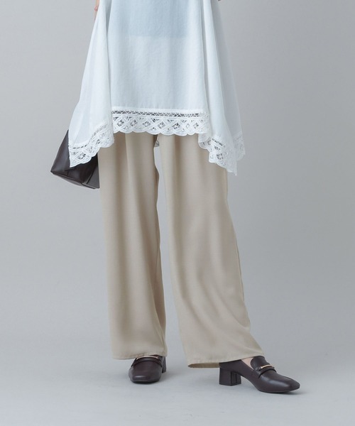 GLOBAL WORK（グローバルワーク）の「MATINEE LINE/ギャザーイージーパンツ/656157（その他パンツ・レディース・ベージュ/スミクロ/ネイビー系・LARGE/MEDIUM）」の15枚目の写真