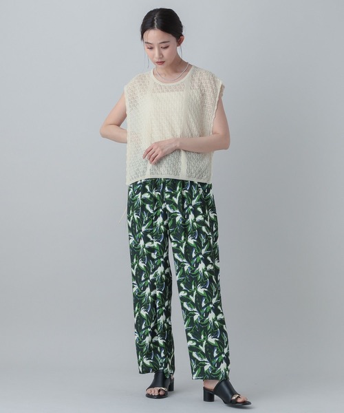 GLOBAL WORK（グローバルワーク）の「MATINEE LINE/ギャザーイージーパンツ/656157（その他パンツ・レディース・ベージュ/スミクロ/ネイビー系・LARGE/MEDIUM）」の16枚目の写真