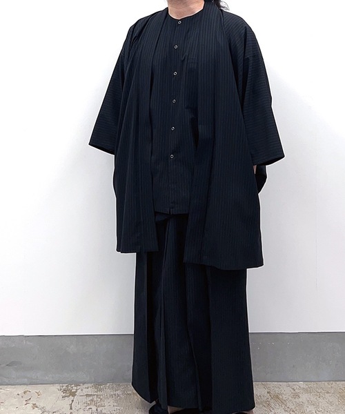 和ROBE（ワローブ）の「2026春　和ROBE　/　STRIPE HAKAMA（その他パンツ・メンズ・ブラック系1・3/2）」の4枚目の写真