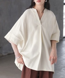 ドライタッチ半袖スキッパーカットソー