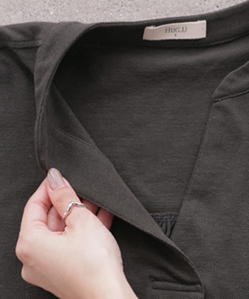 HUG.U(ハグユー)の「ドライタッチ半袖スキッパーカットソー(Tシャツ/カットソー・レディース・オリーブ/グレー/ホワイト・FREE)」の20枚目の写真