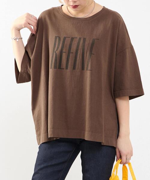 SOFFITTO（ソフィット）の「《定番》顔料染プリントTシャツ（Tシャツ/カットソー・レディース・ブラウン/オフホワイト/チャコールグレー・FREE）」の3枚目の写真