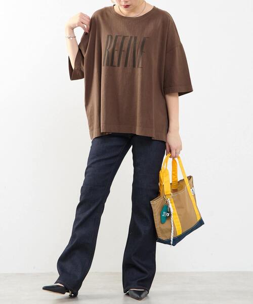 SOFFITTO（ソフィット）の「《定番》顔料染プリントTシャツ（Tシャツ/カットソー・レディース・ブラウン/オフホワイト/チャコールグレー・FREE）」の6枚目の写真