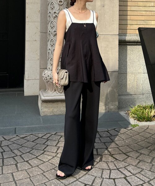 DouDou(ドゥドゥ)の「【REI企画】変形切替フレアキャミ(キャミソール・レディース・ブラウン/オフホワイト/ブラック・FREE)」の14枚目の写真