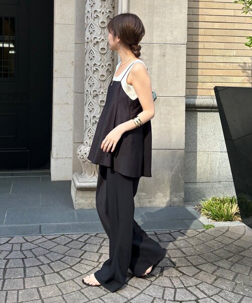 DouDou(ドゥドゥ)の「【REI企画】変形切替フレアキャミ(キャミソール・レディース・ブラウン/オフホワイト/ブラック・FREE)」の15枚目の写真