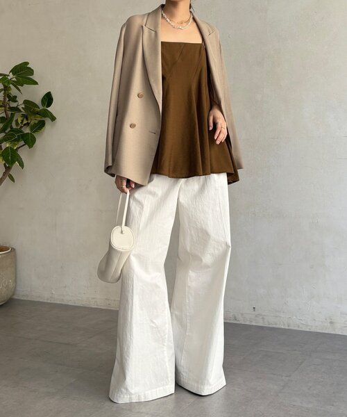 DouDou(ドゥドゥ)の「【REI企画】変形切替フレアキャミ(キャミソール・レディース・ブラウン/オフホワイト/ブラック・FREE)」の21枚目の写真