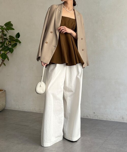 DouDou(ドゥドゥ)の「【REI企画】変形切替フレアキャミ(キャミソール・レディース・ブラウン/オフホワイト/ブラック・FREE)」の22枚目の写真