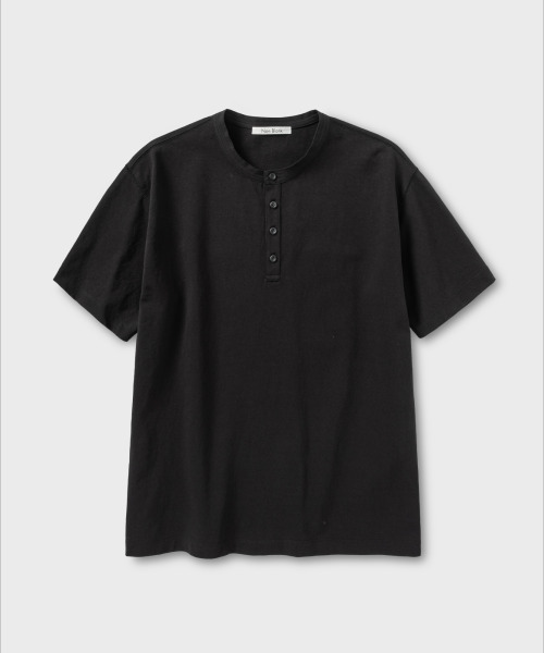 NONBLANK(ノンブランク)の「ヘンリーネック HS Tシャツ_BLACK(Tシャツ/カットソー・メンズ・ブラック・X-LARGE/MEDIUM/LARGE)」の1枚目の写真
