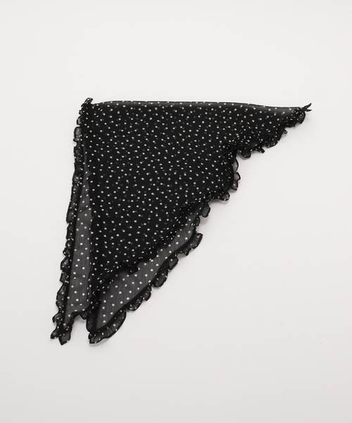 IENA LA BOUCLE(イエナラブークル)の「IENA LA BOUCLE シアードットバブーシュカ(バンダナ/スカーフ・レディース・ホワイト系その他/ブラック系その他・FREE)」の6枚目の写真