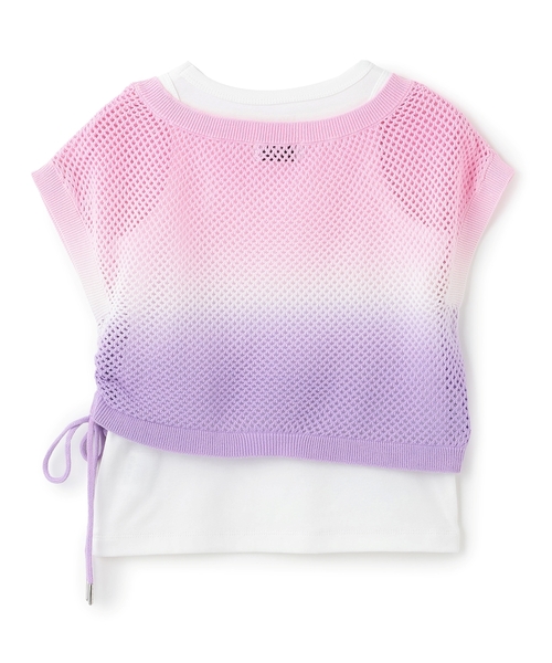 kate spade new york kids(ケイトスペードニューヨーク)の「グラデーションメッシュニット&タンクトップセット(ニット/セーター・キッズ・ピンク/サックスブルー・120cm/160cm/150cm/140cm/130cm)」の3枚目の写真