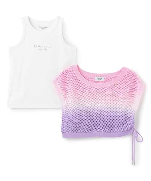 kate spade new york kids(ケイトスペードニューヨーク)の「グラデーションメッシュニット&タンクトップセット(ニット/セーター・キッズ・ピンク/サックスブルー・120cm/160cm/150cm/140cm/130cm)」の4枚目の写真