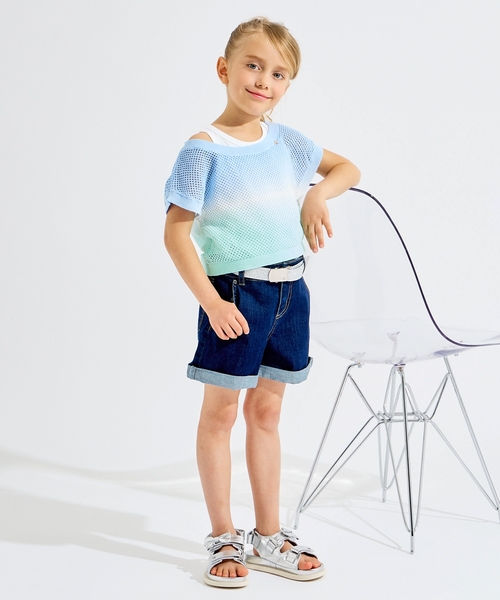 kate spade new york kids(ケイトスペードニューヨーク)の「グラデーションメッシュニット&タンクトップセット(ニット/セーター・キッズ・ピンク/サックスブルー・120cm/160cm/150cm/140cm/130cm)」の15枚目の写真