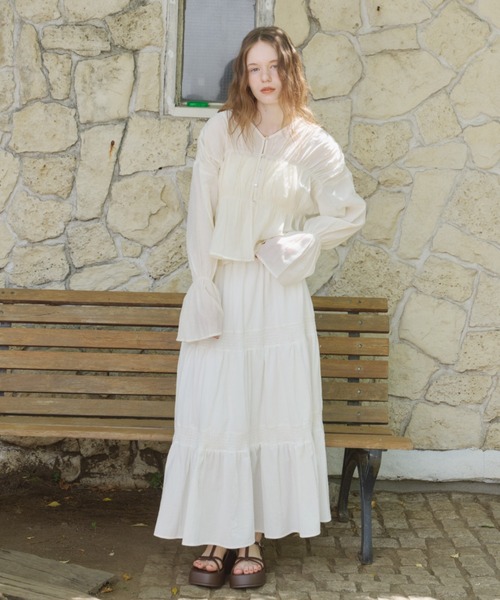 OLUN(オルン)の「2way sheer cardigan/2wayデザインシアーカーディガン(カーディガン/ボレロ・レディース・グリーン/ベージュ/ブラック/アイボリー・FREE)」の8枚目の写真