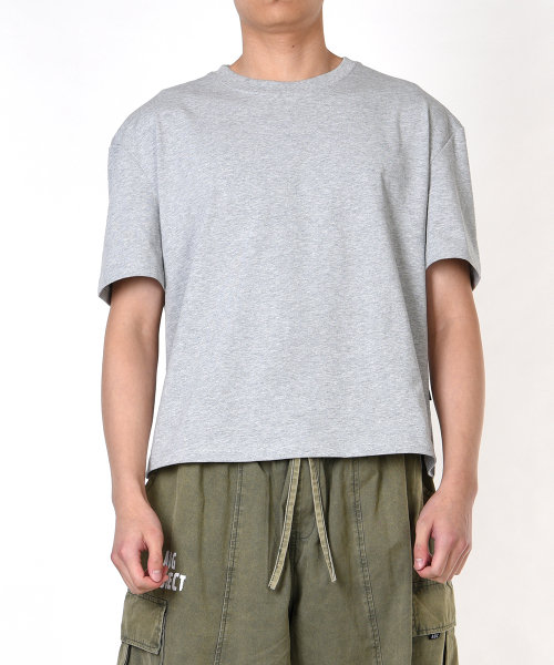 AOG PROJECT(エイオージープロジェクト)の「ソリッドクロップ半袖Tシャツ(メランジグレー)(Tシャツ/カットソー・メンズ・ライトグレー・LARGE/X-LARGE)」の14枚目の写真