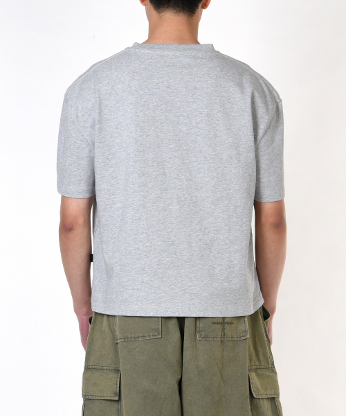 AOG PROJECT(エイオージープロジェクト)の「ソリッドクロップ半袖Tシャツ(メランジグレー)(Tシャツ/カットソー・メンズ・ライトグレー・LARGE/X-LARGE)」の16枚目の写真