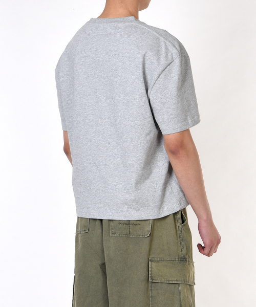 AOG PROJECT(エイオージープロジェクト)の「ソリッドクロップ半袖Tシャツ(メランジグレー)(Tシャツ/カットソー・メンズ・ライトグレー・LARGE/X-LARGE)」の5枚目の写真