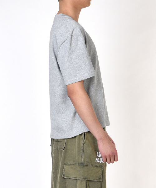 AOG PROJECT(エイオージープロジェクト)の「ソリッドクロップ半袖Tシャツ(メランジグレー)(Tシャツ/カットソー・メンズ・ライトグレー・LARGE/X-LARGE)」の6枚目の写真