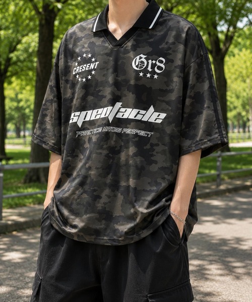 BENDER TOKYO（ベンダートウキョウ）の「カモフラ/チェック/レオパード ユニフォームデザイン Tシャツ ゲームシャツ ユニセックス（Tシャツ/カットソー・メンズ・カーキ/グリーン/ピンク/ベージュ・M/L）」の15枚目の写真