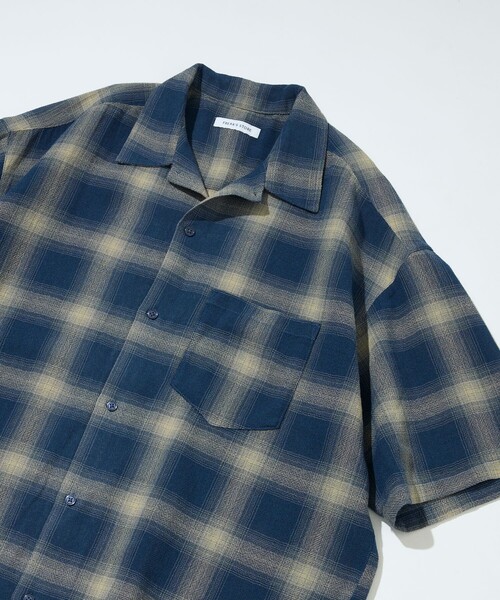 FREAK'S STORE(フリークスストア)の「先染めオンブレチェック オープンカラー ショートスリーブ シアーシャツ/リラックスフィット(シャツ/ブラウス・メンズ・ブラウン/ブラック/オリーブ/ブルー・MEDIUM/LARGE)」の20枚目の写真