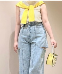 セミシアークロップドリブカーディガン