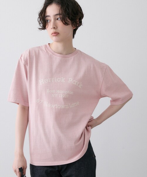 Dessin(デッサン)の「【ユニセックス/洗える】ピグメントロゴTシャツ(Tシャツ/カットソー・レディース・ライトブルー/ベビーピンク/ブラック・04/03/02/01/00)」の8枚目の写真