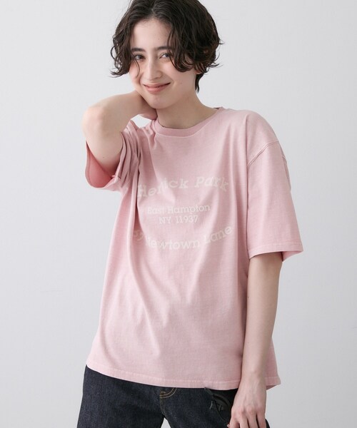 Dessin(デッサン)の「【ユニセックス/洗える】ピグメントロゴTシャツ(Tシャツ/カットソー・レディース・ライトブルー/ベビーピンク/ブラック・04/03/02/01/00)」の9枚目の写真