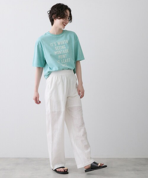Dessin(デッサン)の「【ユニセックス/洗える】ピグメントロゴTシャツ(Tシャツ/カットソー・レディース・ライトブルー/ベビーピンク/ブラック・04/03/02/01/00)」の14枚目の写真