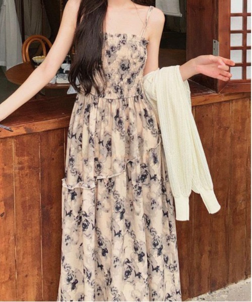 &soiree(アンドソワレ)の「ローズシャーリングキャミワンピース(ワンピース・レディース・グレー/ピンク・LARGE/X-LARGE/SMALL/MEDIUM)」の6枚目の写真