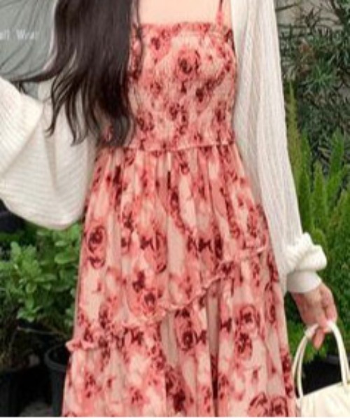 &soiree(アンドソワレ)の「ローズシャーリングキャミワンピース(ワンピース・レディース・グレー/ピンク・LARGE/X-LARGE/SMALL/MEDIUM)」の3枚目の写真