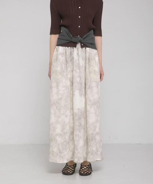 LAATO（ラート）の「drape  skirt（スカート・レディース・ライトベージュ/ダークブラウン・FREE）」の2枚目の写真