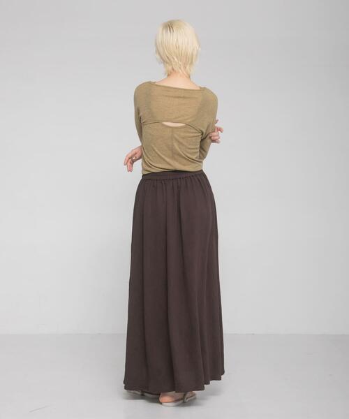 LAATO（ラート）の「drape  skirt（スカート・レディース・ライトベージュ/ダークブラウン・FREE）」の22枚目の写真