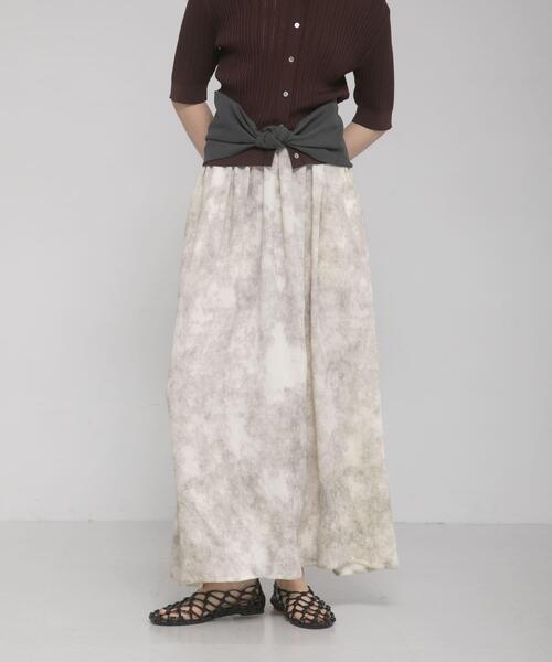 LAATO（ラート）の「drape  skirt（スカート・レディース・ライトベージュ/ダークブラウン・FREE）」の12枚目の写真