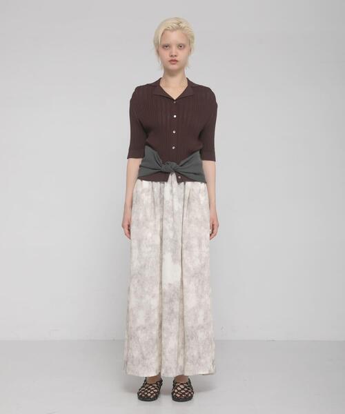 LAATO（ラート）の「drape  skirt（スカート・レディース・ライトベージュ/ダークブラウン・FREE）」の10枚目の写真
