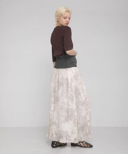 LAATO（ラート）の「drape  skirt（スカート・レディース・ライトベージュ/ダークブラウン・FREE）」の9枚目の写真