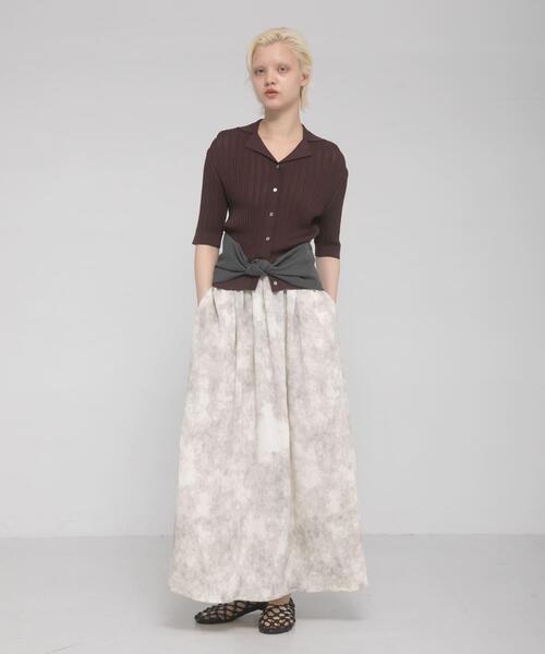 LAATO（ラート）の「drape  skirt（スカート・レディース・ライトベージュ/ダークブラウン・FREE）」の8枚目の写真