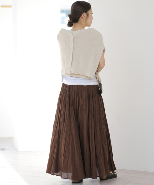 JOURNAL STANDARD relume(ジャーナルスタンダード レリューム)の「《追加》コットンボイルクリンクルマーメイドスカート(スカート・レディース・ライトブルー/ブラック/ブラウン・FREE)」の10枚目の写真