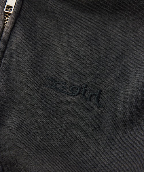 X-girl（エックスガール）の「FADED CUT OFF COMPACT ZIP UP SWEWAT HOODIE（パーカー・レディース・ブラック/ピンク/ブラウン・M/S）」の18枚目の写真