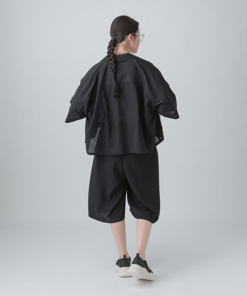 LEPSIM（レプシィム）の「2WAY開襟ショートシャツ　663984（シャツ/ブラウス・レディース・ブラウン/ライトベージュ/ブラック/カーキブラウン・FREE）」の8枚目の写真