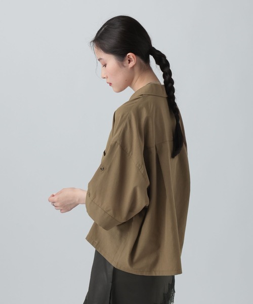 LEPSIM（レプシィム）の「2WAY開襟ショートシャツ　663984（シャツ/ブラウス・レディース・ブラウン/ライトベージュ/ブラック/カーキブラウン・FREE）」の19枚目の写真