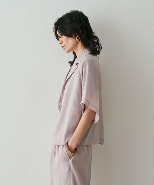 qualite（カリテ）の「【セットアップ対応】シアーツイルジャケット　夏服　春服　オフィスカジュアル（テーラードジャケット・レディース・ブラック/グレイッシュベージュ・フリー）」の14枚目の写真