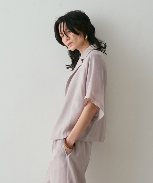 qualite（カリテ）の「【セットアップ対応】シアーツイルジャケット　夏服　春服　オフィスカジュアル（テーラードジャケット・レディース・ブラック/グレイッシュベージュ・フリー）」の16枚目の写真
