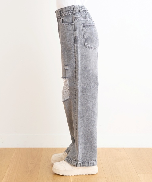 LOVETOXIC(ラブトキシック)の「【LTXC/接触冷感/快適】ダメージデニムワイドパンツ(その他パンツ・キッズ・サックスブルー/グレー/ブルー・130cm/S:140cm/L:160cm/M:150cm)」の10枚目の写真