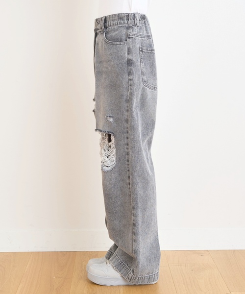 LOVETOXIC(ラブトキシック)の「【LTXC/接触冷感/快適】ダメージデニムワイドパンツ(その他パンツ・キッズ・サックスブルー/グレー/ブルー・130cm/S:140cm/L:160cm/M:150cm)」の16枚目の写真