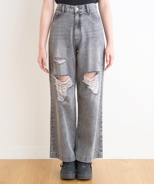 LOVETOXIC(ラブトキシック)の「【LTXC/接触冷感/快適】ダメージデニムワイドパンツ(その他パンツ・キッズ・サックスブルー/グレー/ブルー・130cm/S:140cm/L:160cm/M:150cm)」の18枚目の写真